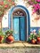 DIY Paint by Number for Adults and Kids, Acrylic Paint by Numbers for Beginner, 16” W x 20”L Easy Oil Painting for Gift Home Wall Decor (Blue Door)